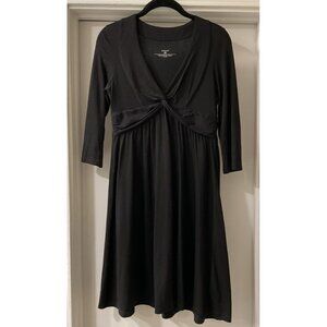 Patagonia 3/4 Sleeve Black Casual Knee Length Dress XS